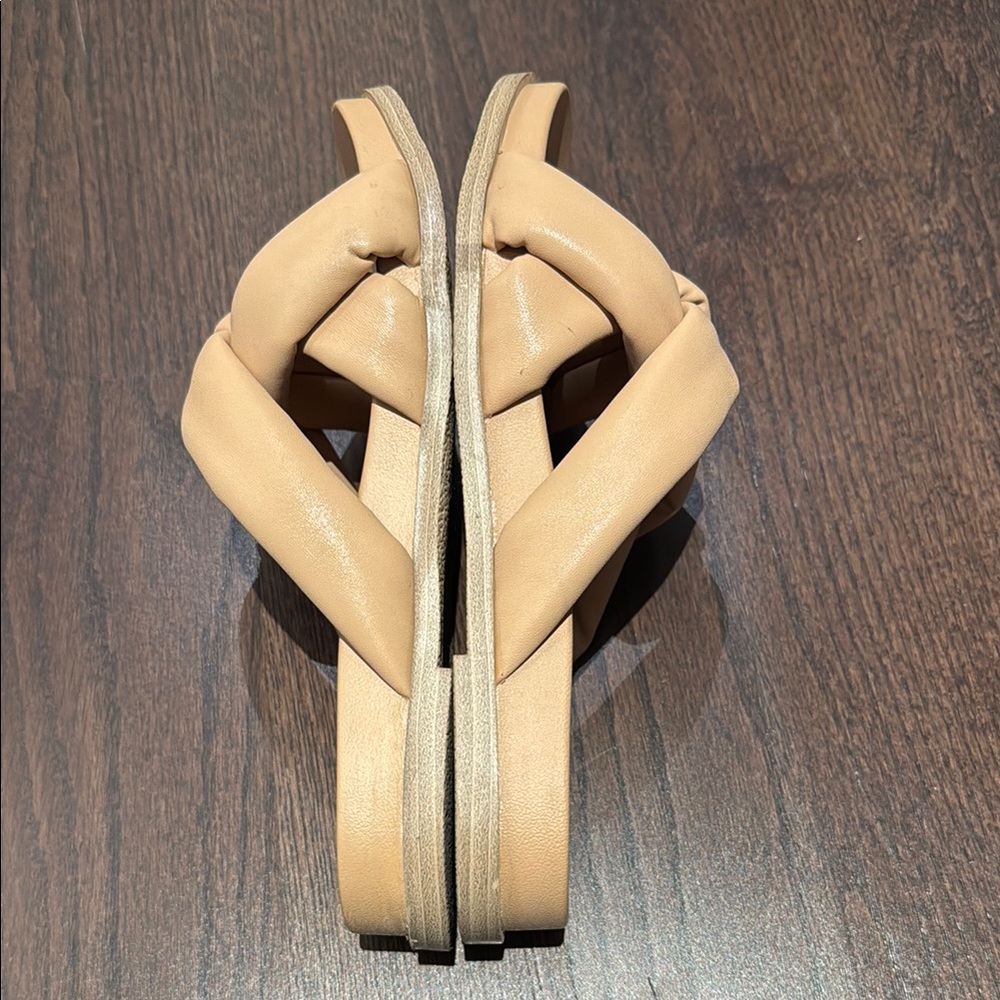 Beige Braided Slide Sandals - Picture 3 of 3